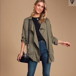 Lucky Break Olive Oversized Jacket